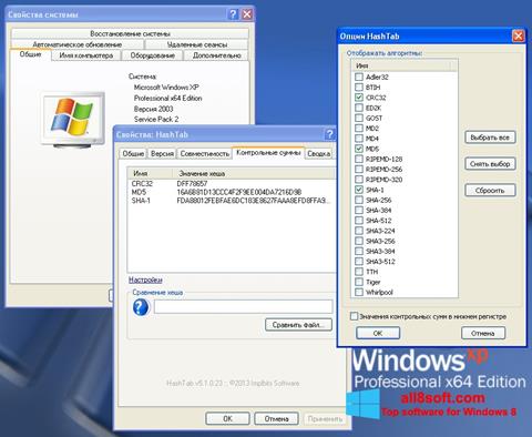 Skjermbilde HashTab Windows 8