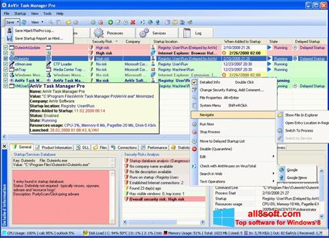 Skjermbilde AnVir Task Manager Windows 8