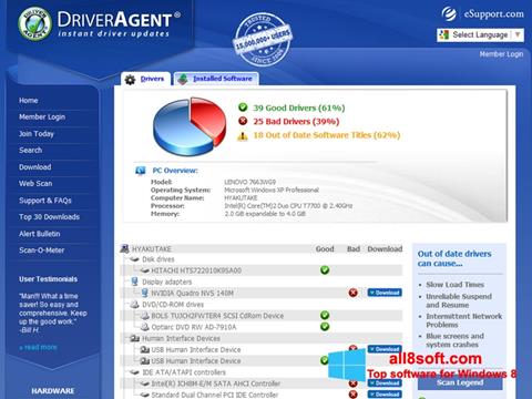 Skjermbilde DriverAgent Windows 8