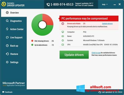 Skjermbilde Auslogics Driver Updater Windows 8