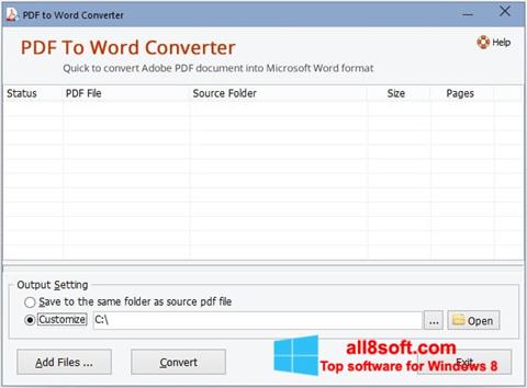 Skjermbilde PDF to Word Converter Windows 8