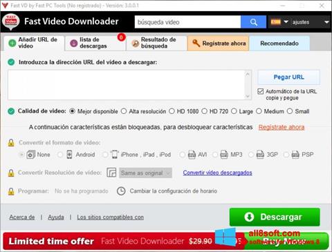 Skjermbilde Fast Video Downloader Windows 8