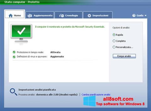 Skjermbilde Microsoft Security Essentials Windows 8