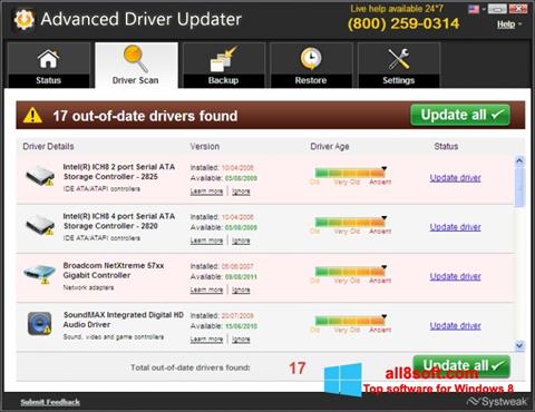 Skjermbilde Advanced Driver Updater Windows 8