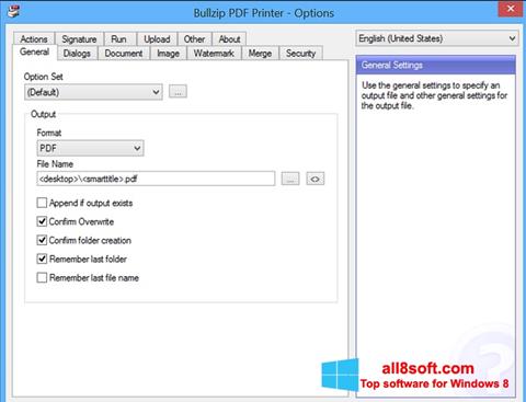 Skjermbilde BullZip PDF Printer Windows 8