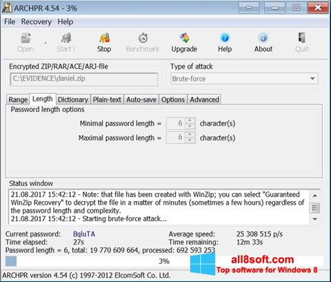 Skjermbilde Advanced Archive Password Recovery Windows 8