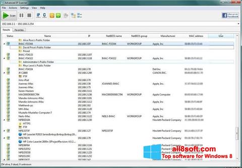 Skjermbilde Advanced IP Scanner Windows 8