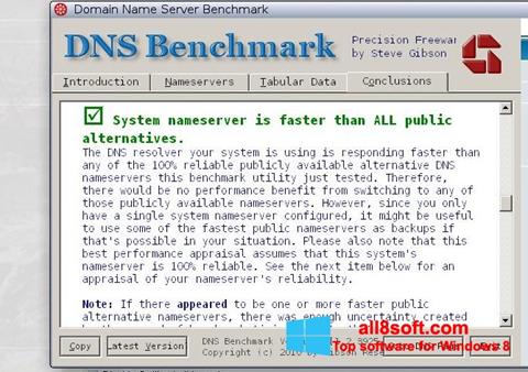 Skjermbilde DNS Benchmark Windows 8