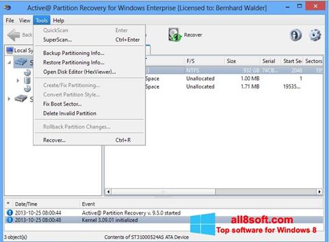 Skjermbilde Active Partition Recovery Windows 8