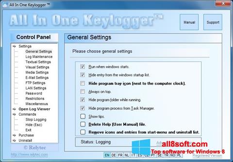 Skjermbilde Keylogger Windows 8