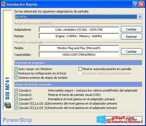 Skjermbilde PowerStrip Windows 8