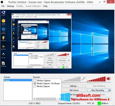 Skjermbilde Open Broadcaster Software Windows 8