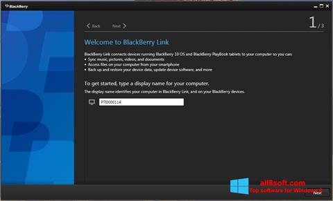 Skjermbilde BlackBerry Link Windows 8