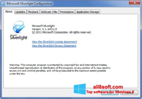 Skjermbilde Microsoft Silverlight Windows 8