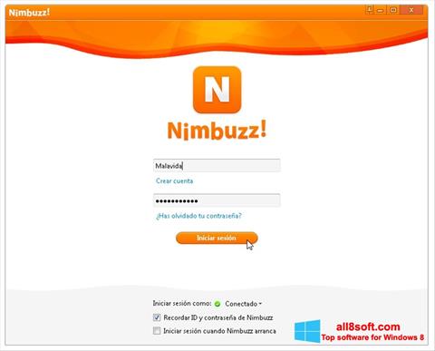 Skjermbilde Nimbuzz Windows 8