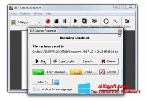 Skjermbilde BSR Screen Recorder Windows 8
