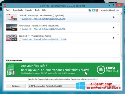 Skjermbilde Free YouTube Download Windows 8