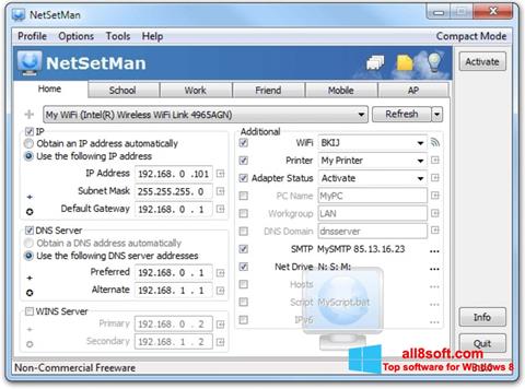 Skjermbilde NetSetMan Windows 8