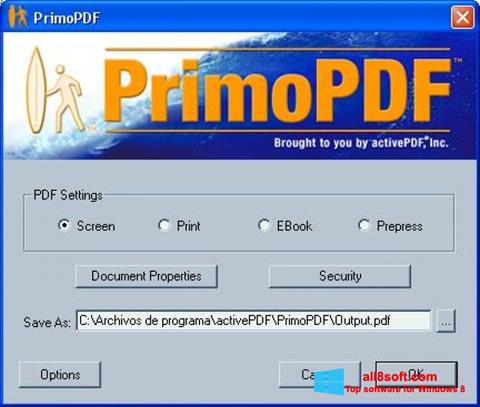 Skjermbilde PrimoPDF Windows 8