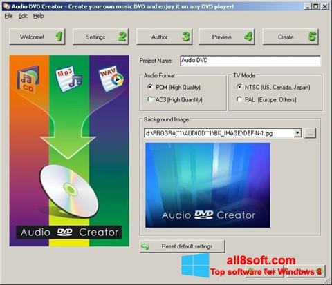 Skjermbilde Audio DVD Creator Windows 8