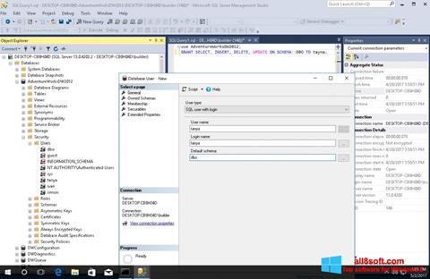Skjermbilde Microsoft SQL Server Windows 8