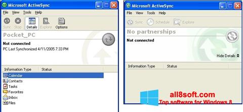 Skjermbilde Microsoft ActiveSync Windows 8