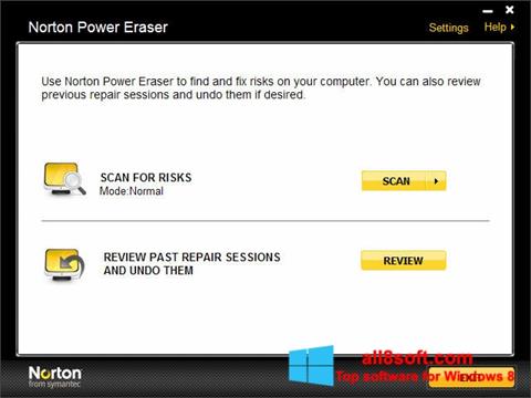 Skjermbilde Norton Power Eraser Windows 8