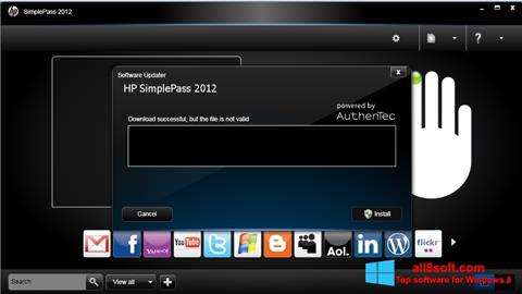 Skjermbilde HP SimplePass Windows 8