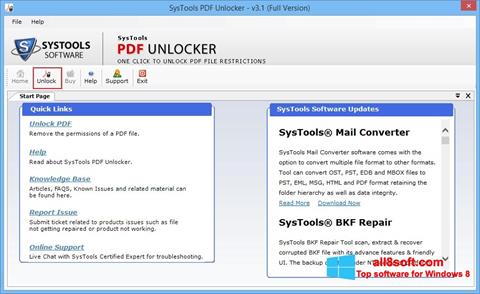 Skjermbilde PDF Unlocker Windows 8