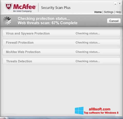Skjermbilde McAfee Security Scan Plus Windows 8
