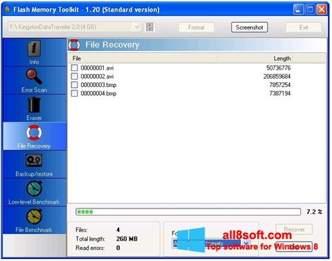Skjermbilde Flash Memory Toolkit Windows 8