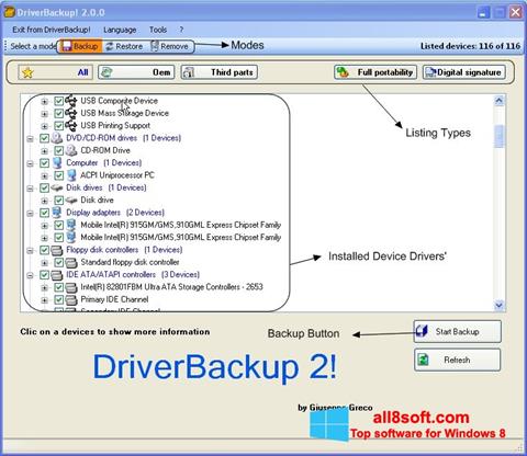 Skjermbilde Driver Backup Windows 8