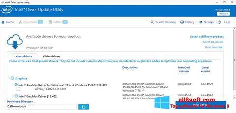 Skjermbilde Intel Driver Update Utility Windows 8
