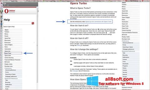 Skjermbilde Opera Turbo Windows 8