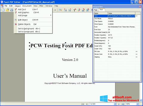 Skjermbilde Foxit PDF Editor Windows 8